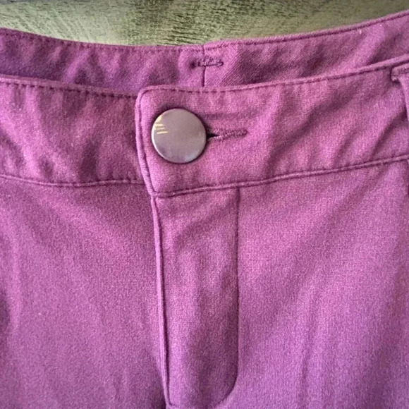 Signature Slimming Christopher and Banks Pants 12 Petite Burgundy Stretch - Picture 2 of 9